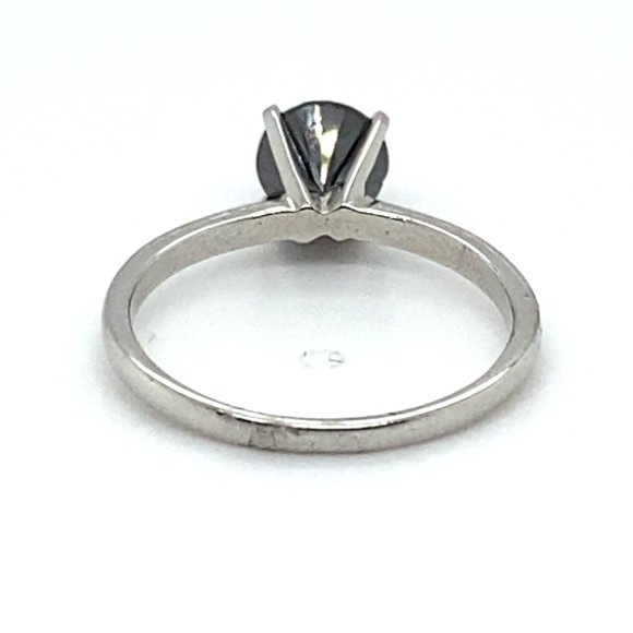 Black Diamond 1.26ct Solid 14K White Gold Ring - Picture 6 of 7